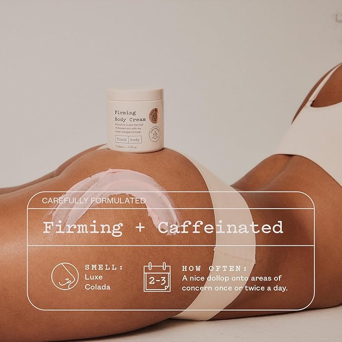 frank body Firming Body Cream | Caffeine & BODY 3 COMPLEX™ to Help Reduce the Look of Dimpled Skin & Stretch Marks | Vegan, Cruelty-Free, Hyper-Hydrating | 200ml
