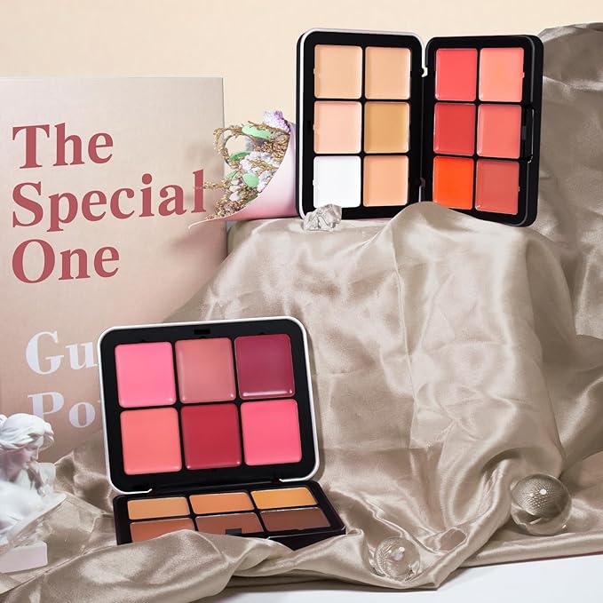 12 Colors Color Correcting Concealer Foundation Palette, Cream Blush and Concealer Palette, Long Wearing Smudge Proof Blendable Matte Finish Blush Powder Highlighter Cream Contour Palette Makeup (02)