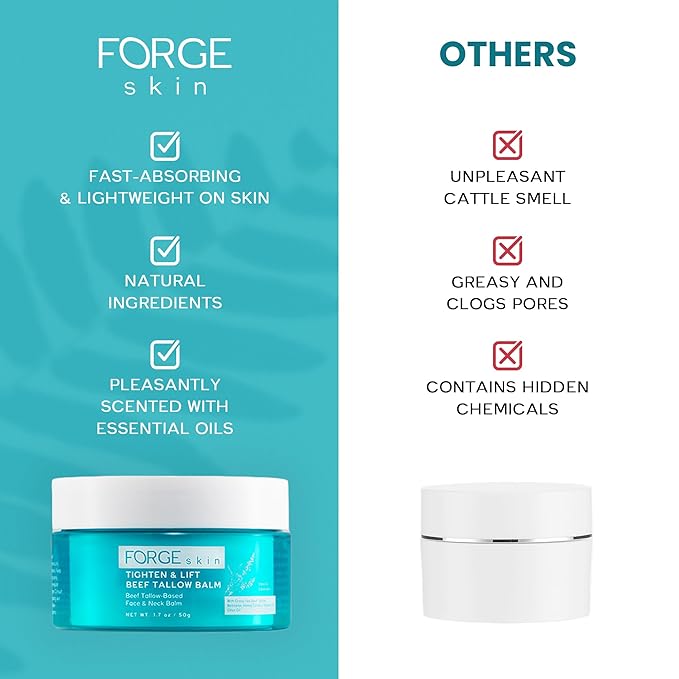 Original Tighten and Lift Cream Beef Tallow for Skin Women |Grass Fed Beef Tallow and Honey Balm for Face | Under Eye Firming Cream Tightening Lifting Sagging Skin Beef Tallow Moisturizer