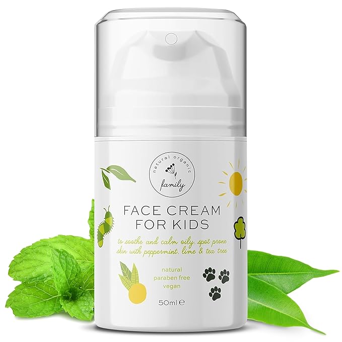 Face Moisturizer with Hyaluronic Acid Face Cream for Kids - Facial Cream & Gentle Moisturizer with Strawberry Extract & Vitamin E - Daily Facial Cream Moisturizer for Dry & Sensitive Skin 50ml