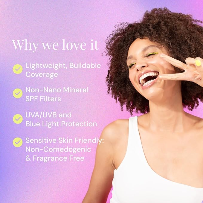 Naked Sundays BeautyScreen™ SPF 50 Mineral Peptide Foundation Tint – 2-in-1 Skin Tint & Mineral Sunscreen | Radiant, Buildable Coverage, Acne-Safe, Infused with Peptides (8 Golden Mahogany, 1.01 oz)