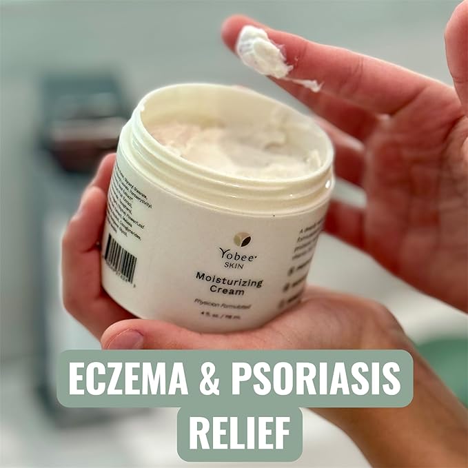 Yobee Body & Face Cream for Dry, Itchy Skin | Dermatologist Formulated | Probiotics, Honey, Turmeric, Vitamins B12 & E, Ceramides, Shea Butter | Fragrance Free | For Kids & Adults | Soothe Eczema