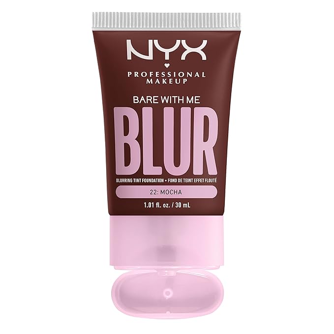 NYX PROFESSIONAL MAKEUP Bare With Me Blur Skin Tint Foundation Make Up with Matcha, Glycerin & Niacinamide - Mocha