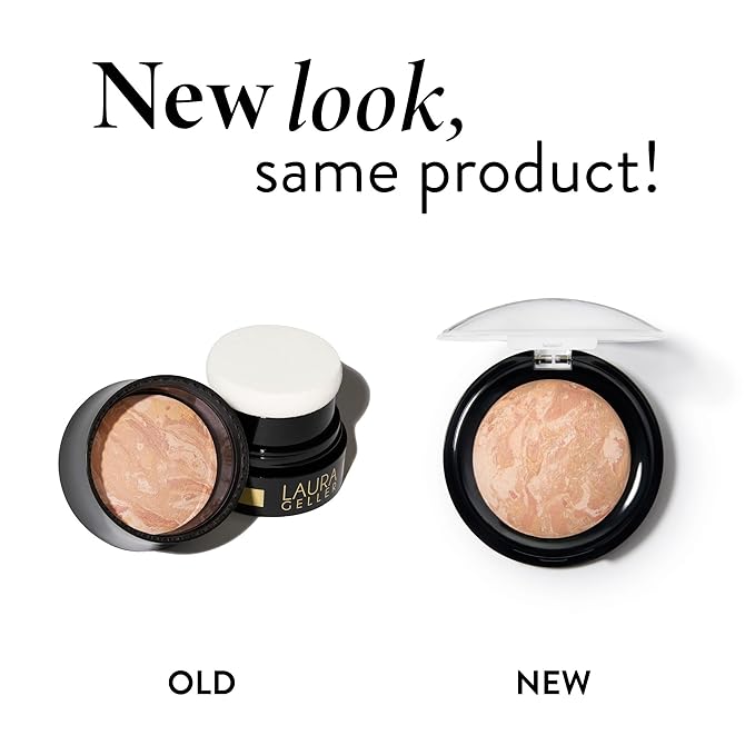 LAURA GELLER NEW YORK Award-Winning Baked Balance-n-Brighten To Go Travel Size Color Correcting Powder Foundation - Light - Buildable Light to Medium Coverage - Demi-Matte Natural