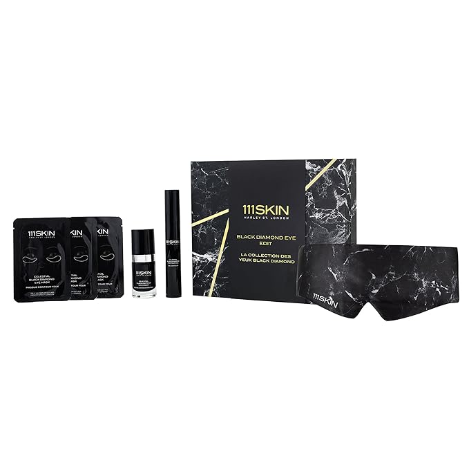 111SKIN Black Diamond Eye Edit| Gift Set of Celestial Black Diamond Eye Cream, Eye Masks and Contour Gel | Tighten & Lift Eye Area | Botox Alternative