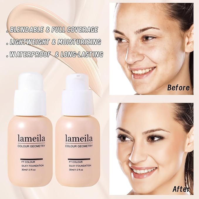 Makeup Set Full Kit for Girls Teens Women, Makeup Present Set, Includes Eyeshadow, Foundation, Blusher, Eyebrow Pencil, Mascara, Eyeliner, Brushes, Lip Gloss, Sponge, Cosmetic Bag