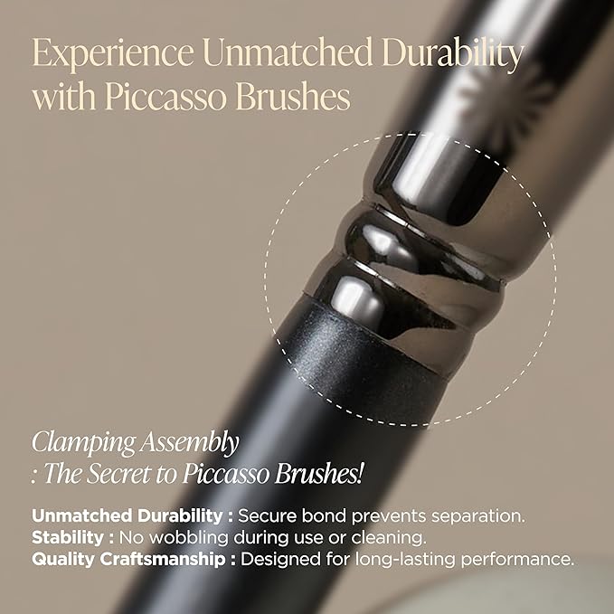 Piccasso FB20 Foundation Brush – Flat Makeup Brush for Liquid & Cream Foundation, Soft Synthetic Bristles for Seamless and High-Coverage Face Makeup, Professional Korean Beauty Tool for Daily Use