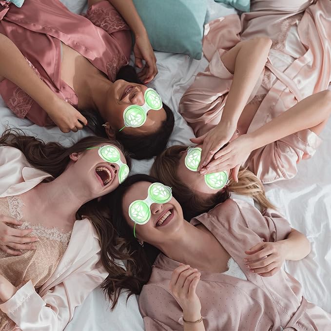 12 Pcs Cucumber Eye Pads Gel Eye Masks Cooling Heating Eye Pads Spa Party Favors Sleepover Party Slumber Party Supplies