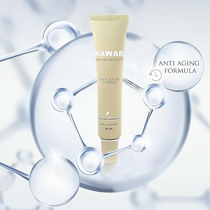 KAWAR Dead Sea Anti-Aging Face & Neck Cream | Hyaluronic Acid, Collagen, Niacinamide | Anti-Wrinkle Moisturizer for Women & Men, 1 oz