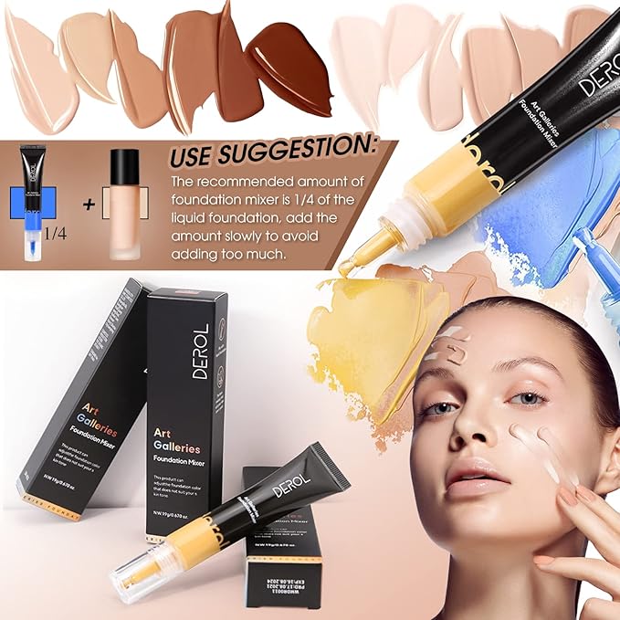 Yellow Foundation Mixing Pigment for Adjusting Shade and Color Corrector, Blends Easily With Foundation, Yellow Color Corrector for Adjusting Foundation from Pink to Yellow (03# Yellow)