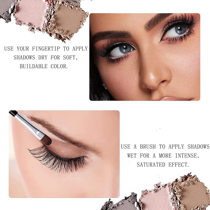 10 Colors Eyeshadow Palette Matte Naked Eye Shadow Makeup,High Pigmented, Naturing-Looking, Ultra-Blendable,Long Lasting High Pigment Nude Eyeshadow with 3 Eyeshadow Brush(Cement color)