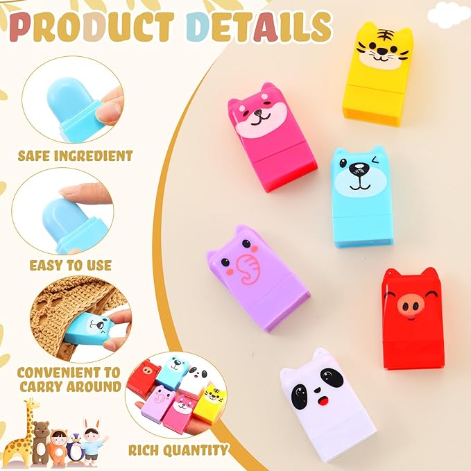 12 Pcs Farm Animals Birthday Lip Balm Gifts for Baby Shower Prizes Gift Baby Shower Favors Genger Reveal Gifts Zoo Theme Birthday Party Favors for Preschool Toddler Boy Girl Classroom Prizes