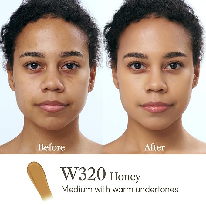 THE FACE SHOP Ink Lasting Liquid Foundation, Full Coverage, 72‑Hour Wear Semi‑Matte Finish, Makeup with Bakuchiol, W320 Honey, 0.84 Fl. Oz.