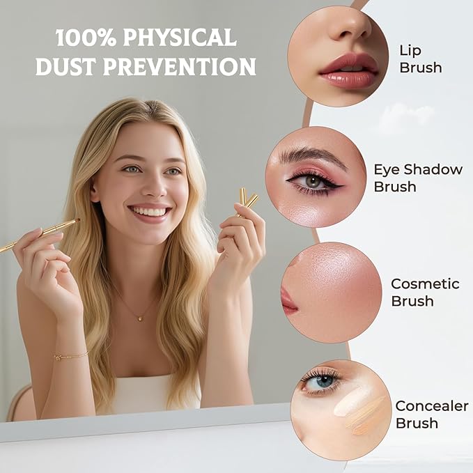 Unaone 2 Pack Lip Brush for Lipstick, Dual-Ended Lip Makeup Brush with Lid, Lipstick Brush for Lip Gloss