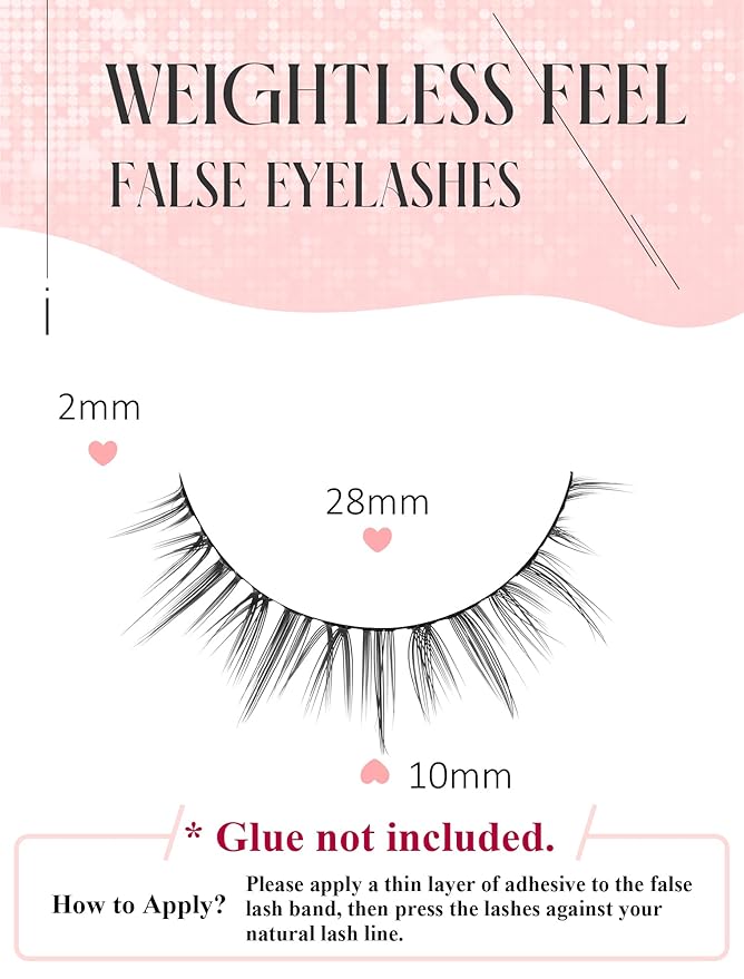 Natural Lashes Natural Eyelashes Short Eyelashes Natural Look False Eyelashes Wispy Eye Lashes Small Lashes Fake Lashes K17