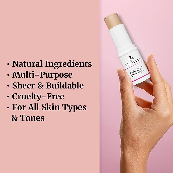 Vibriance Complexion Sticks - Foundation for Mature Skin - Sheer, Buildable Coverage Face Makeup Foundation for Older Women - 3-in-1 Base, Contour, Concealer - Beige