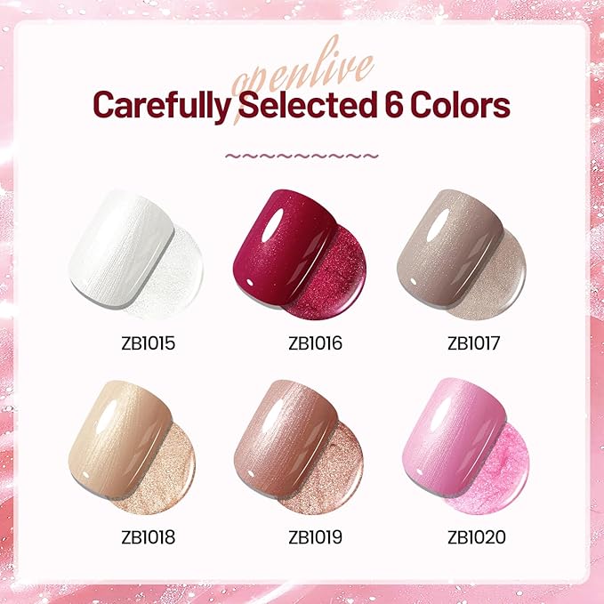 10ml Glitter Nail Polish Set 6 Colors Glitter Red Pink White Nail Polish Set for Nail Art