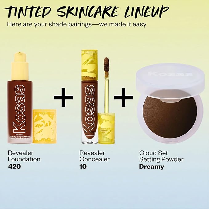 Kosas Revealer Skin-Improving Foundation with SPF 25 Protection - Hydrate, Brighten, Soothe, Plump, Protect Skin - Smoothing Texture, Natural Finish and Clean Formula - Rich Deep Cool 420