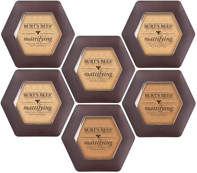 Burts Bees 100% Natural Mattifying Powder Foundation, Nutmeg - 0.3 Ounce (Pack of 2)