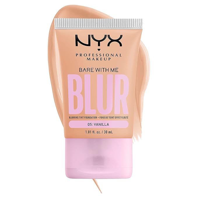 NYX PROFESSIONAL MAKEUP Bare With Me Blur Skin Tint Foundation Make Up with Matcha, Glycerin & Niacinamide - Vanilla