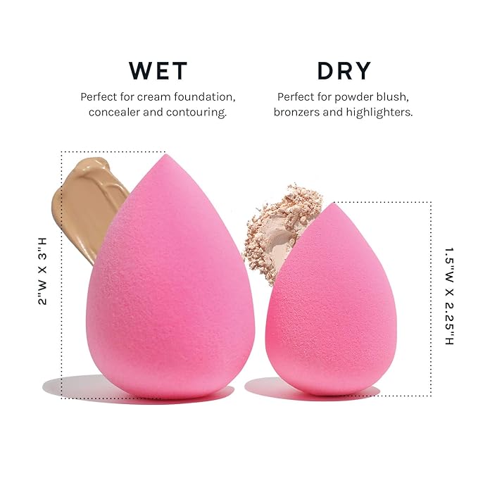 AOA Studio Collection makeup Sponge Set Latex Free and High-definition Set of 6 makeup Wonder blender For Powder Cream and Liquid, Super Soft Wonder Beauty Cosmetic