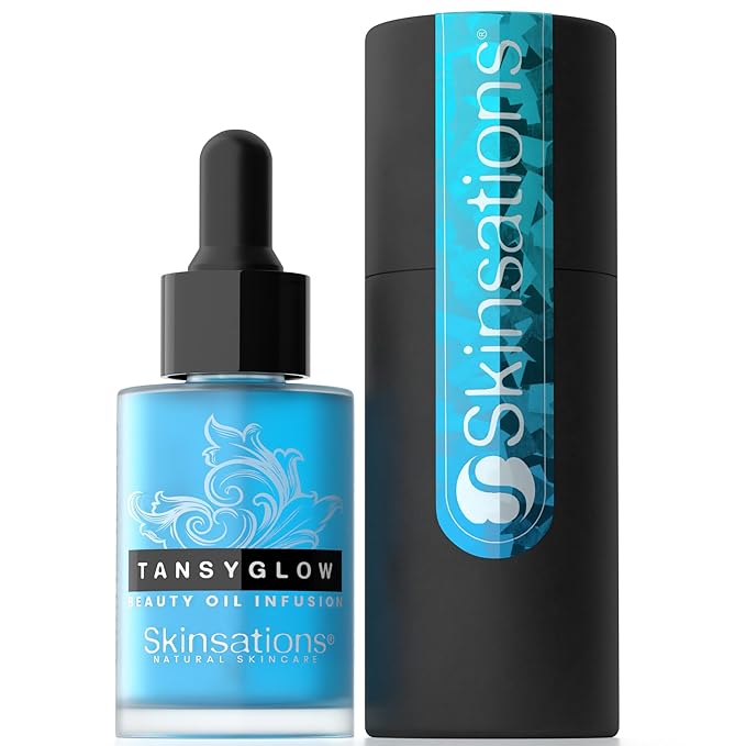 Skinsations - Balancing Face Oil Infusion - TANSY GLOW - Soothing and Calming, Skin Regenerative, Hydrating, Anti-Aging Skin Care - Blue Tansy, Neroli Oil, Chamomile, Moringa Oil, Vitamin C, Vitamin E