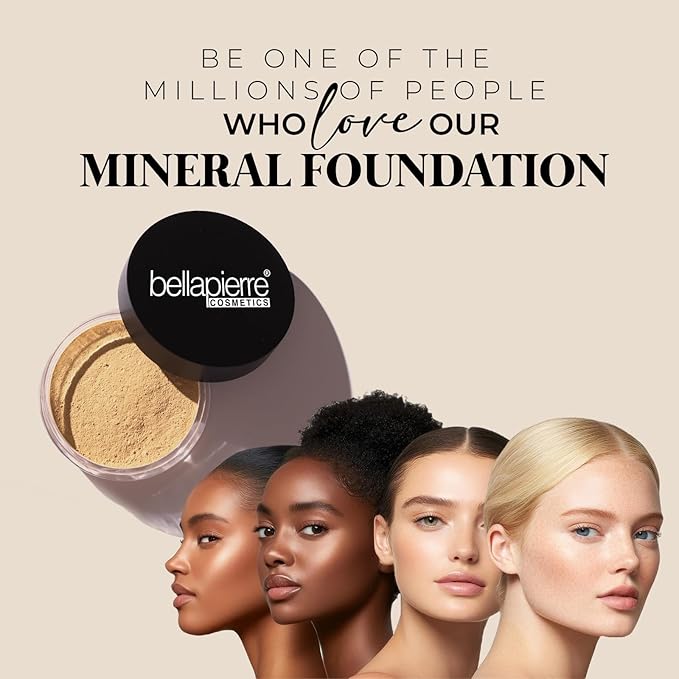 bellapierre Mineral Foundation SPF 15 - Loose Powder Foundation | Vegan & Cruelty Free Natural Makeup | Full Coverage Matte Finish | Hypoallergenic | Oil & Talc Free - 0.32 Oz - Mocha