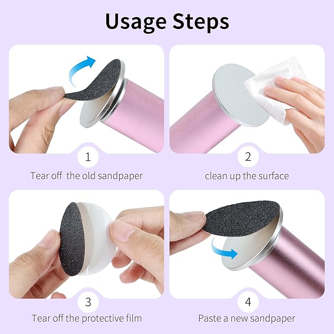 120PCS Coarse 80 Grit Replaceable Sandpaper Discs for Electric Foot Callus Removers - 42mm Heavy-Duty Foot File Refills - Fast Dead Skin & Callus Removal