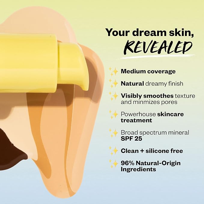 Kosas Revealer Skin-Improving Foundation with SPF 25 Protection - Hydrate, Brighten, Soothe, Plump, Protect Skin - Smoothing Texture, Natural Finish and Clean Formula - Light+ Cool 180