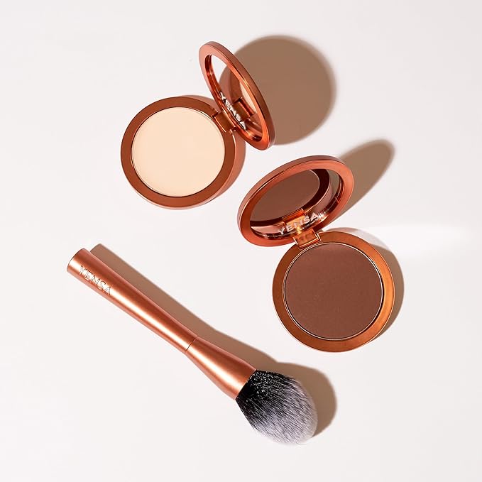 YENSA Super Serum Silk Powder Foundation - Matte Foundation Makeup to Blur and Smooth Pores - Provides a Radiant and More Even Skin Tone for a Natural, Healthy Glow - Fair 1 (0.35 oz)