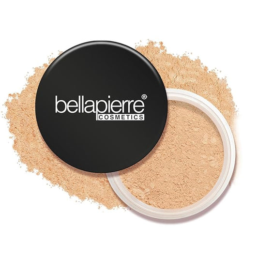 bellapierre Mineral Foundation SPF 15 - Loose Powder Foundation | Vegan & Cruelty Free Natural Makeup | Full Coverage Matte Finish | Hypoallergenic | Oil & Talc Free - 0.32 Oz - Latte
