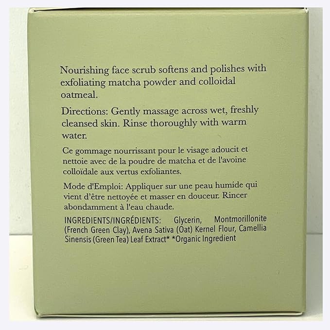100% PURE Matcha Oat Face Scrub Facial for Glowy Radiant Skin Exfoliator & Pore Minimizer Natural Skincare for Women & Men, Vegan - 3 oz