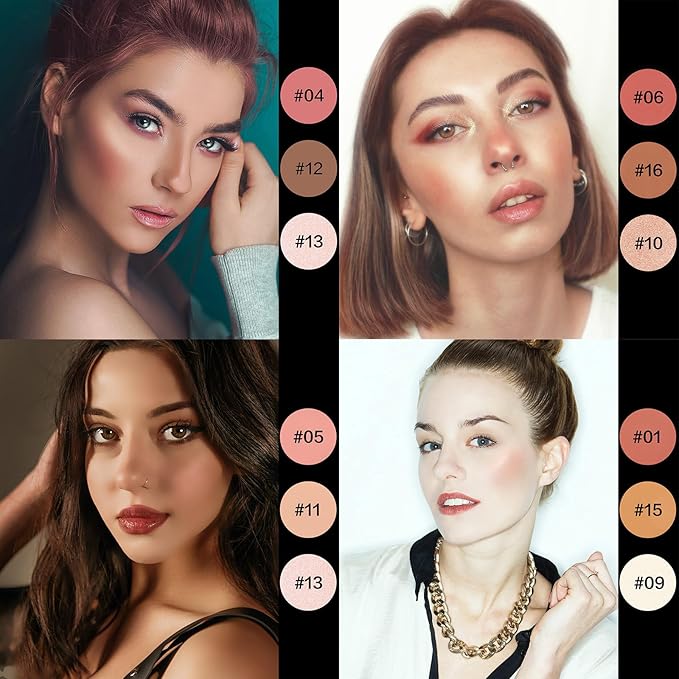 16 Colors Contour Palette Make up - Blush Highlighters Bronzer Powder All in one Makeup Palettes Contour Kit - Face Cosmetics Gifts for Women Beauty for Festivals (SET1)