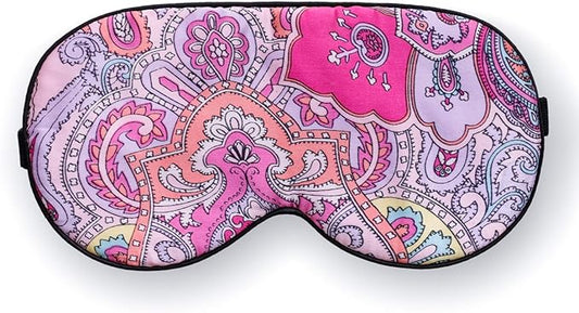 100% Pure Silk Eye Mask Sleep Eye Mask Eye Cover Eyeshade Sleeping Eye Mask Printed Colors (#12)
