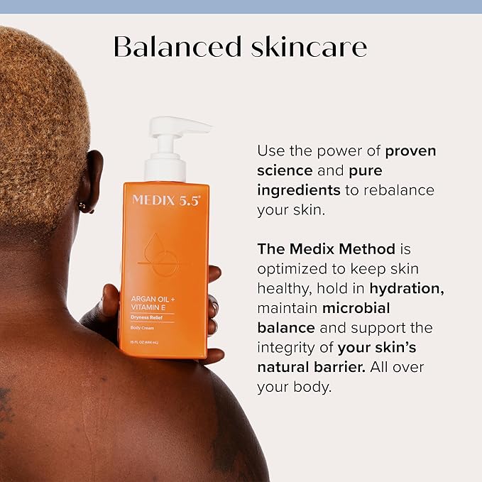 Medix 5.5 Argan Oil Cream W/Vitamin E Anti Aging Skin Care Moisturizer Body Cream | Firming Body Lotion Reduces Look Of Wrinkles, Cellulite, Crepey, & Uneven Skin Tone For Women & Men, 15 Fl Oz