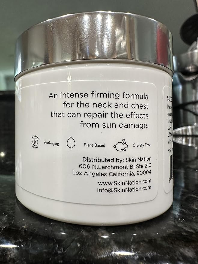 Skin Nation Super Firming Cream, Hydrating Body Lotion with Shea Butter, Glycolic Acid, Aloe Vera, Can Help Smooth Crepey Skin and Support Firmer Neck & Décolleté, 4 oz