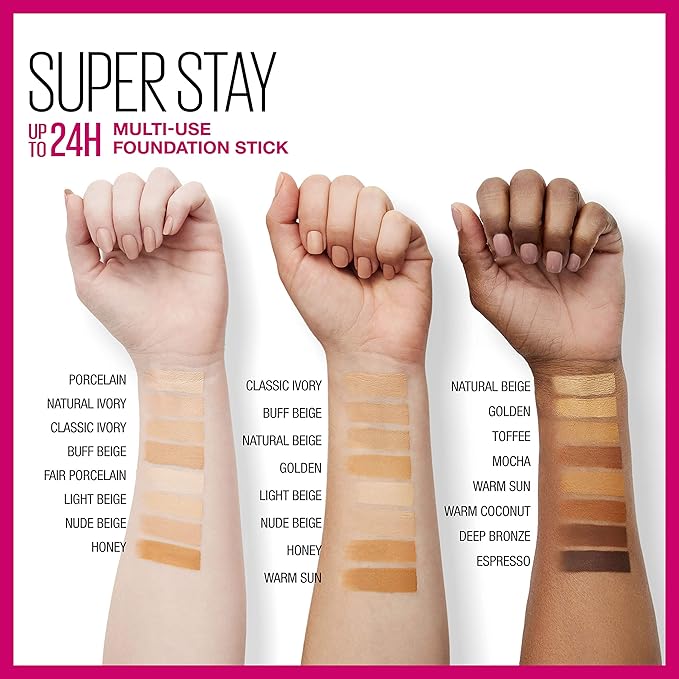 Maybelline New York Super Stay Foundation Stick for Normal To Oily Skin, Fair Porcelain, 0.25 Ounce