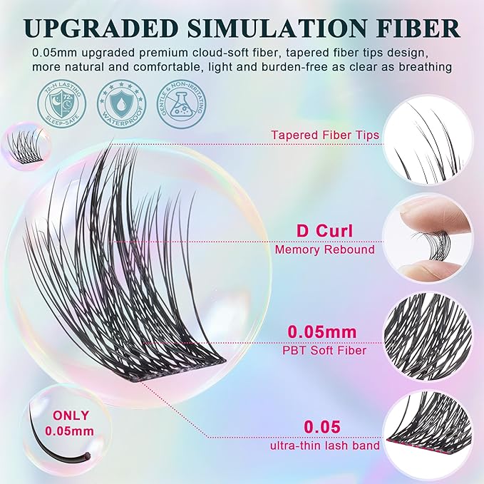 Lash Clusters - Wispy Lash Clusters For Natural Look 8-16MM 536Pcs Eyelash Clusters D Curl Individual Lashes for DIY Lash Extension Kit