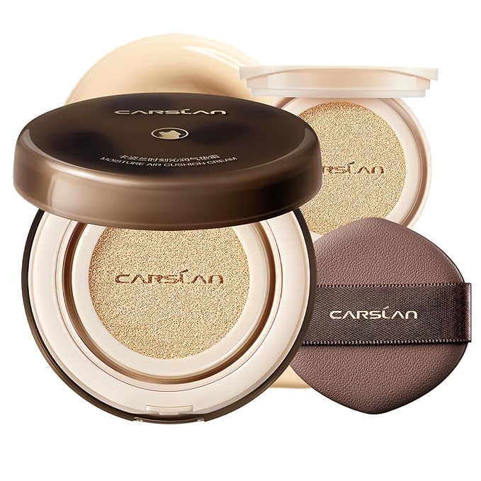 Lasting Air Cushion Cream Face Foundation Makeup, Lightweight, Medium to Full Coverage, Semi-Matte, Long-Lasting Oil Control Finish Foundation, W01 Natural Warm For Oil Skin (Refill Included)