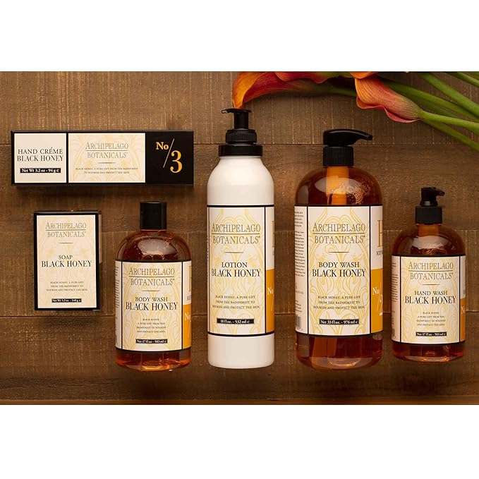 Archipelago Botanicals Black Honey Lotion, Hydrating Body Lotion for Dry Skin, Nourished and Healthy Skin Care, Paraben-Free, Phthalate-Free, 18 oz