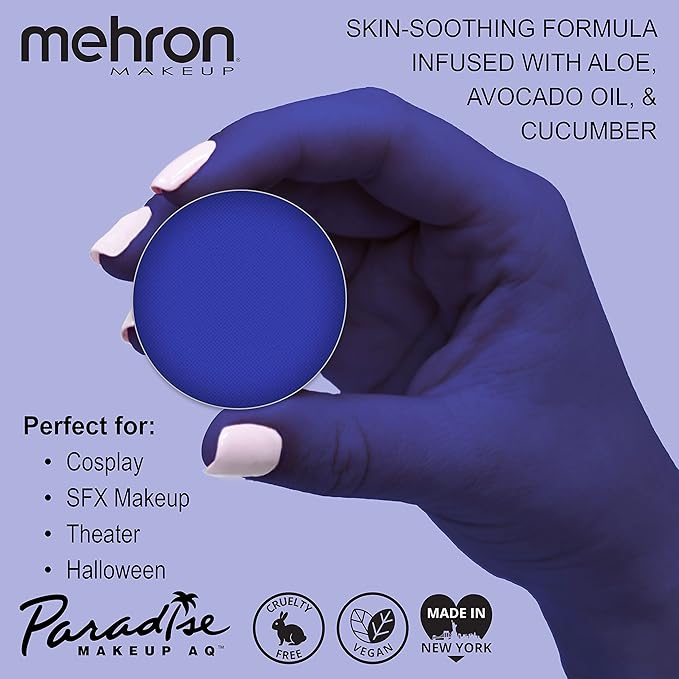 Mehron Makeup Paradise AQ Refill (.25 ounce) (Dark Blue)