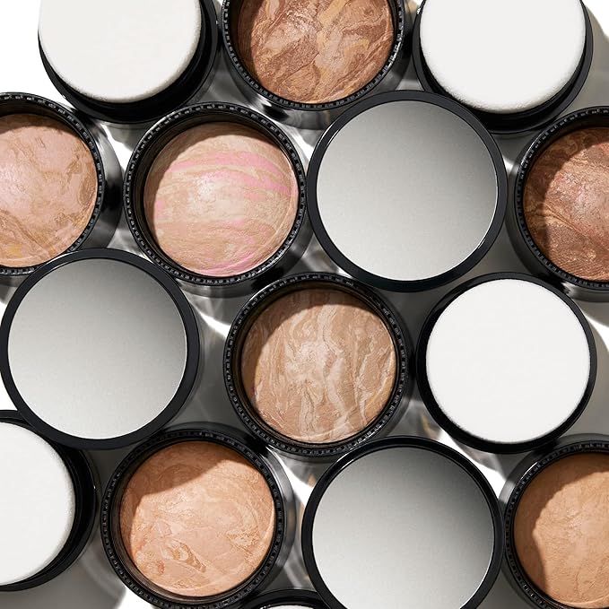 LAURA GELLER NEW YORK Award-Winning Baked Balance-n-Brighten To Go Travel Size Color Correcting Powder Foundation - Golden Medium - Buildable Light to Medium Coverage - Demi-Matte Natural