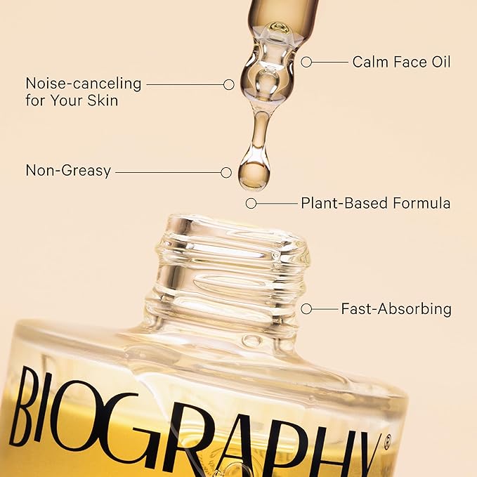Biography Long June Quieting Face Oil, 30ml - Natural Smoothing & Clarifying Dry Oil. Clarifying, Moisturizing & Hydrating Beauty Facial Oil for Women w/Camellia, Vitamin E & Marula