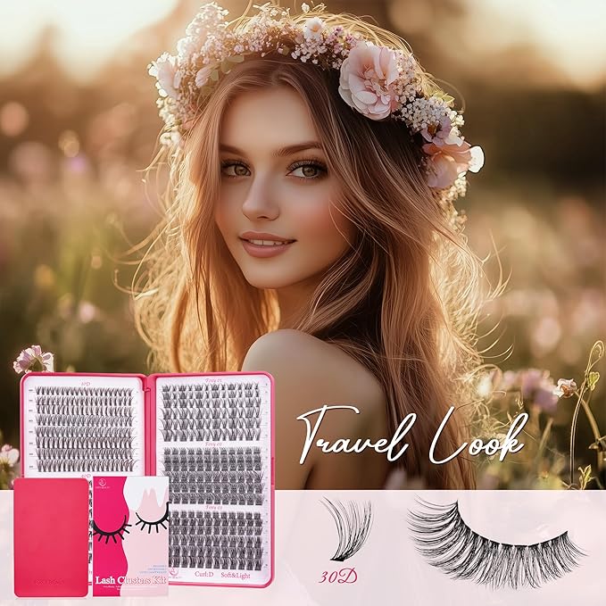Foxy Beauty Wispy Lash Clusters - 536Pcs Natural 8-16MM EyeLash Clusters 30D 40D & Foxy Lashes For Natural Look D Curl Lash Clusters For DIY Lashes At Home