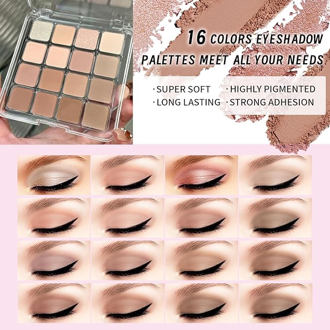 Makeup Set Full Kit for Girls Teens Women, Makeup Present Set, Includes Eyeshadow, Foundation, Blusher, Eyebrow Pencil, Mascara, Eyeliner, Brushes, Lip Gloss, Sponge, Cosmetic Bag