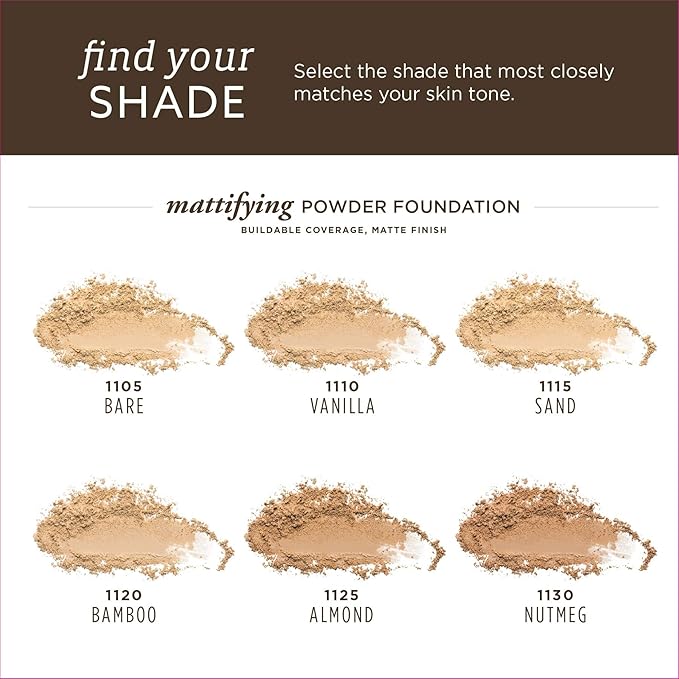 Burts Bees 100% Natural Mattifying Powder Foundation, Sand - 0.3 Ounce (Pack of 2)