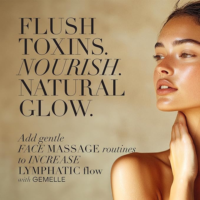 GEMELLE Lymphatic Anti-Aging Face Oil | 10x Award Winner | Vitamin C,E,A | Moisturize, Repair & Protect | Premium Natural Botanical Oil | Use with Face Massage, Lymphatic Drainage Massager - 30ml