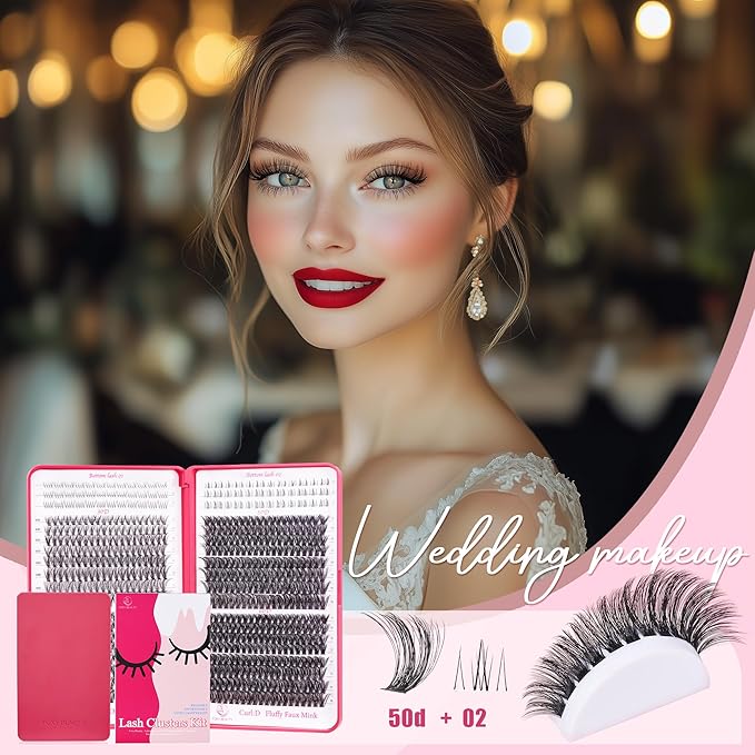 CCODDY Lash Clusters Kit - False Eyelash with Bottom Lashes - 748 Pieces - Black, Synthetic, Lightweight & Soft Fibers - D Curl Upper & 5-7MM Bottom - No Adhesives Included