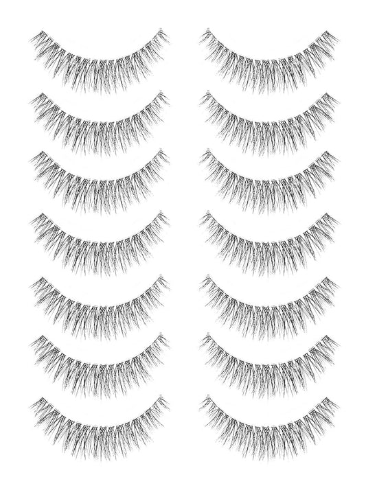 Natural Lashes Wispy Eyelashes 11MM Short Eye Lashes Pack 3D Volume Strip Lash Pack False Eyelashes Natural Look 7 Pair Siligli