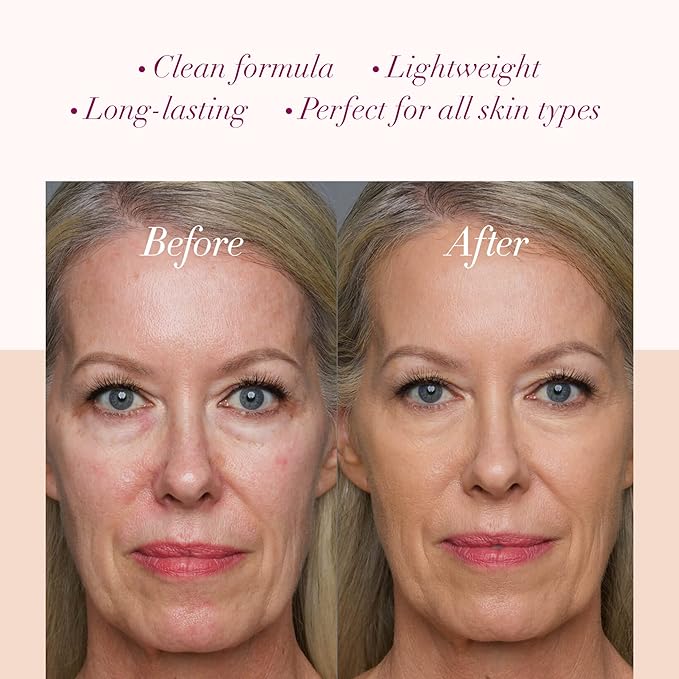 LUMINESS Silk Airbrush Spray Foundation & Buffing Brush Kit – Full Coverage Foundation & Dual-Sided Buffing Brush - Buildable Coverage, Anti-Aging Formula Hydrates & Moisturizes (Shade - Light Tan)